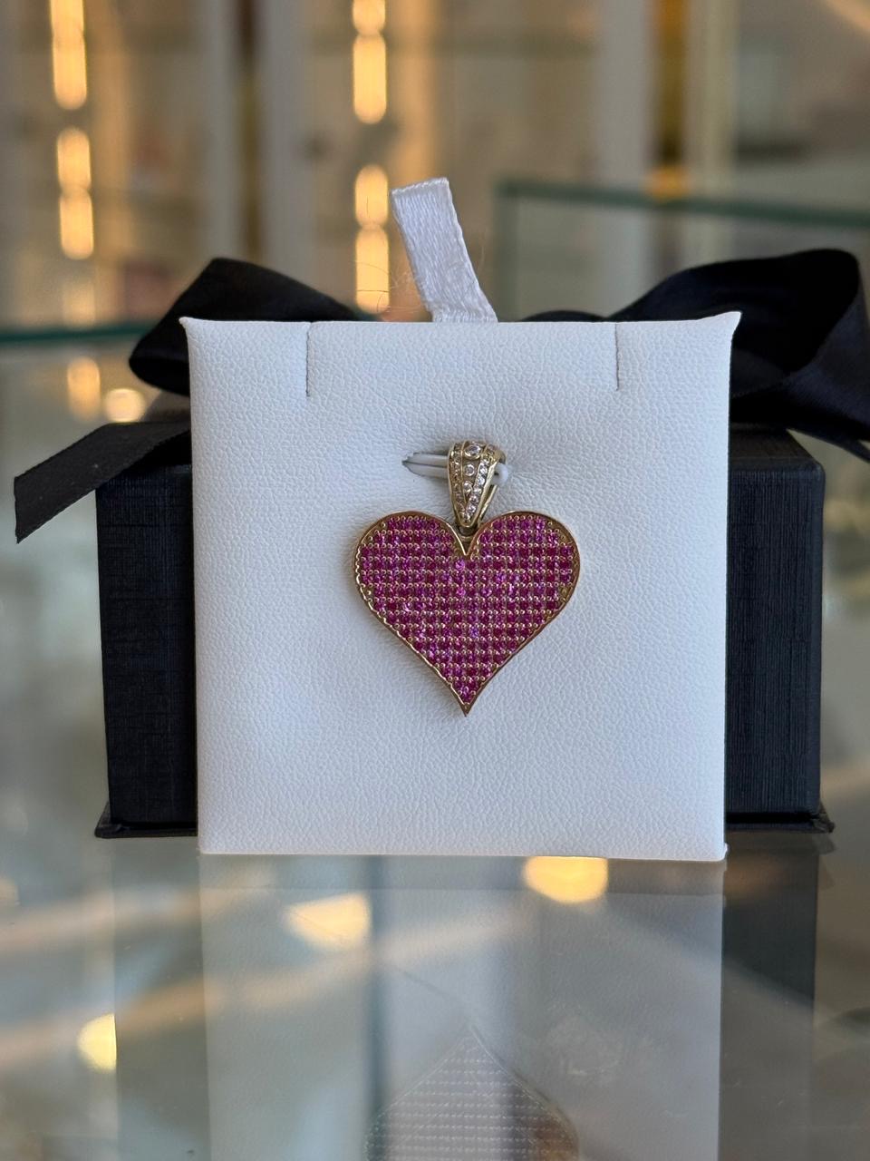DIJE CORAZON ROSA 4.1 10K